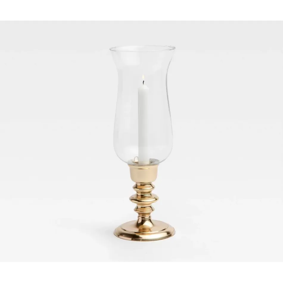 Howard Polished Brass Hurricane Candle Holder