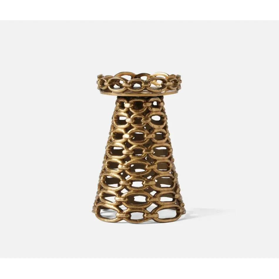 Julius Antique Brass, Candle Holders, Metal, Large, Pack of 2