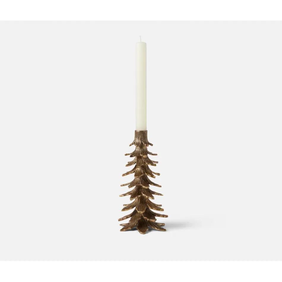 Kevin Antique Brass, Tree Candle Holder, Aluminum, Small, Pack of 2