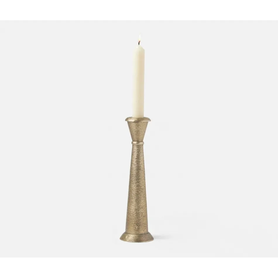 Louis Antique Brass Candle Holder Aluminum, Pack of 2