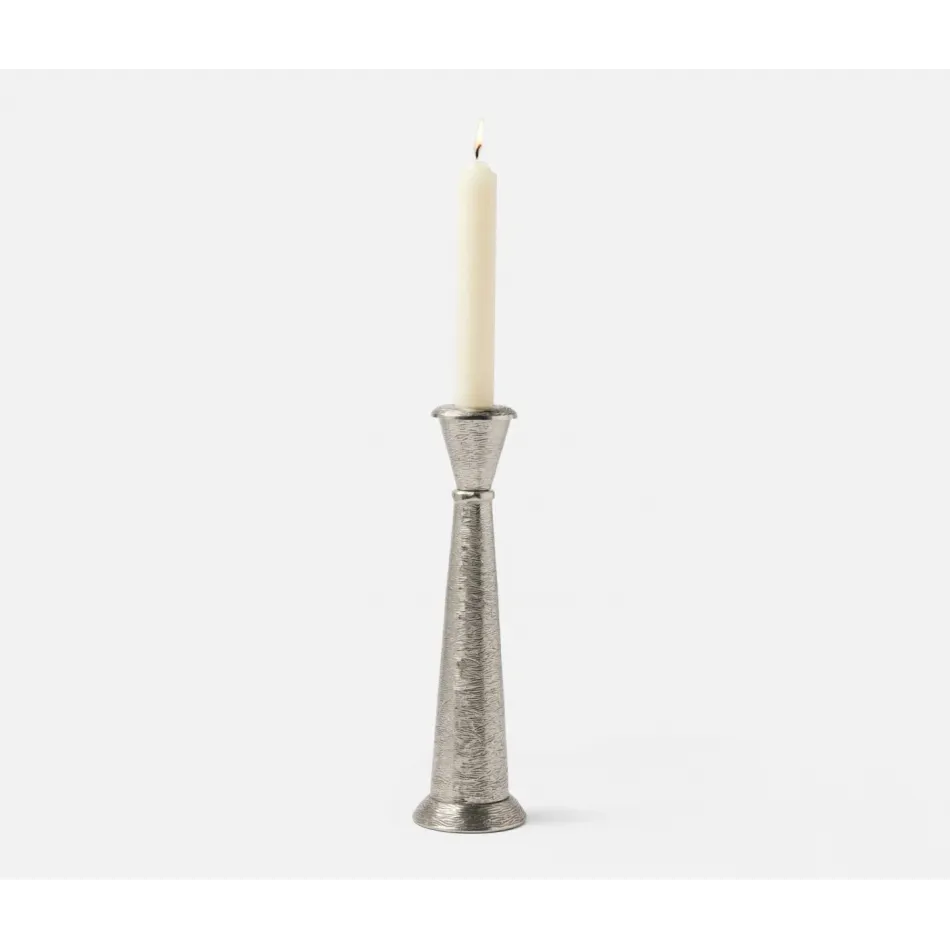 Louis Polished Silver Candle Holder Aluminum, Pack of 2