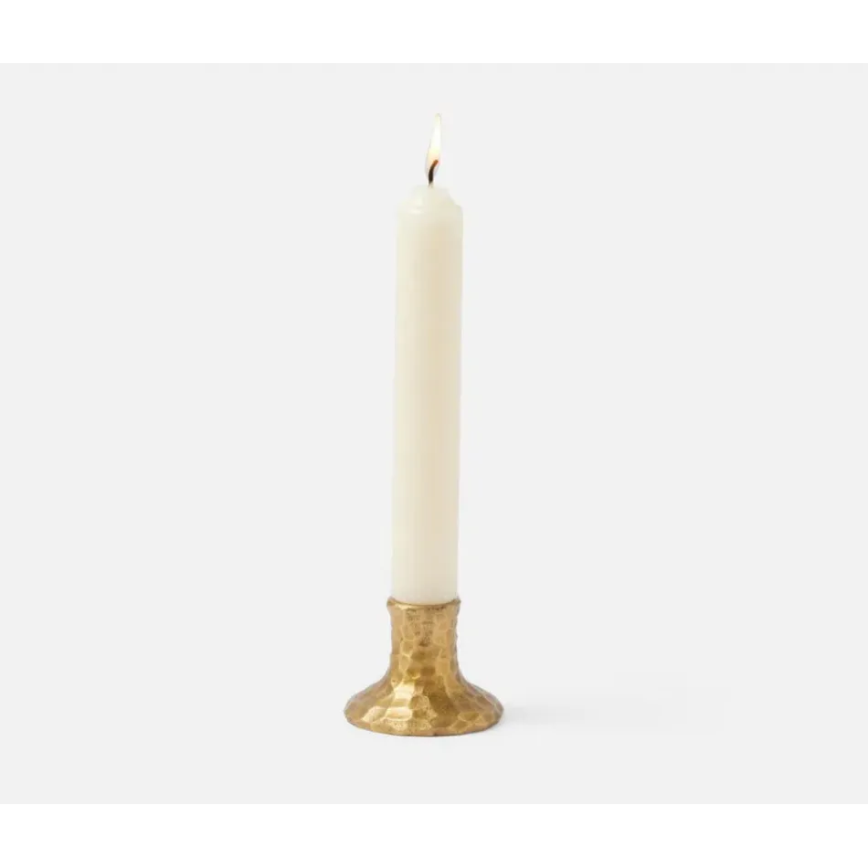 Meriah Gold, Candle Holders, Hammered Brass, Pack of 2