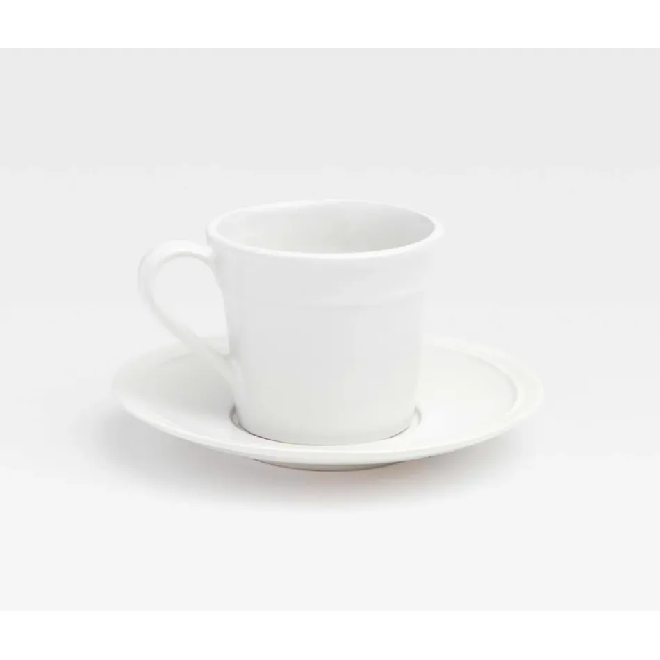 Ariana White Cup And Saucer, Pack of 4