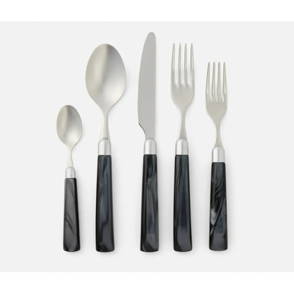 Colson Polished Silver/Black Stainless Flatware