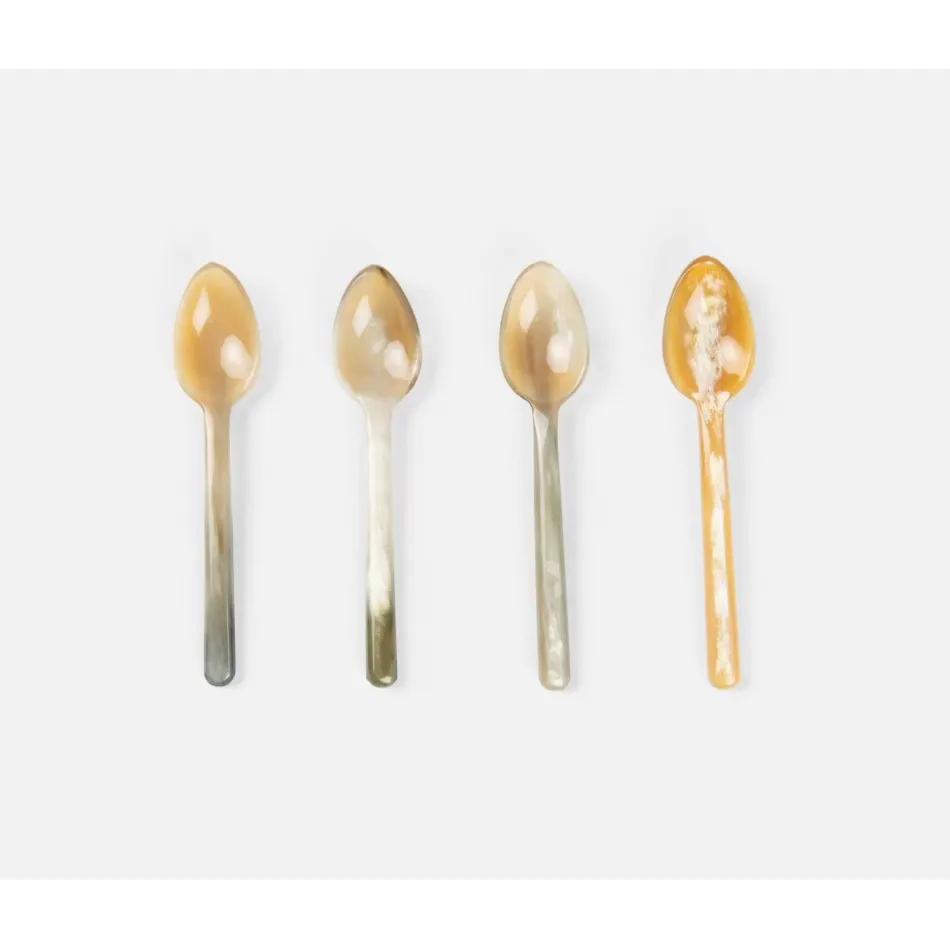 Esmee Small Natural Horn Spoons, Set/4