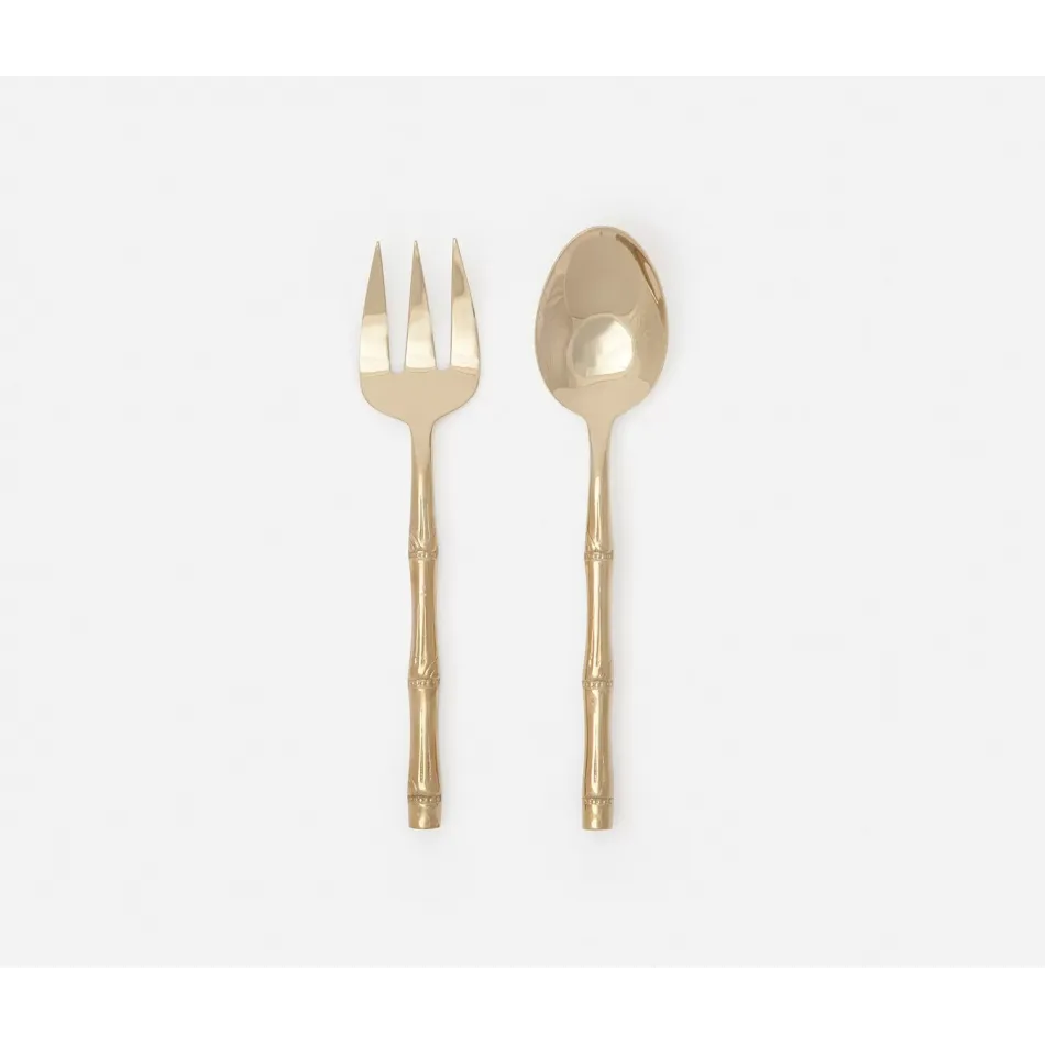 Liliana Polished Gold 2-Pc Serving Set (Serving Spoon, Serving Fork)