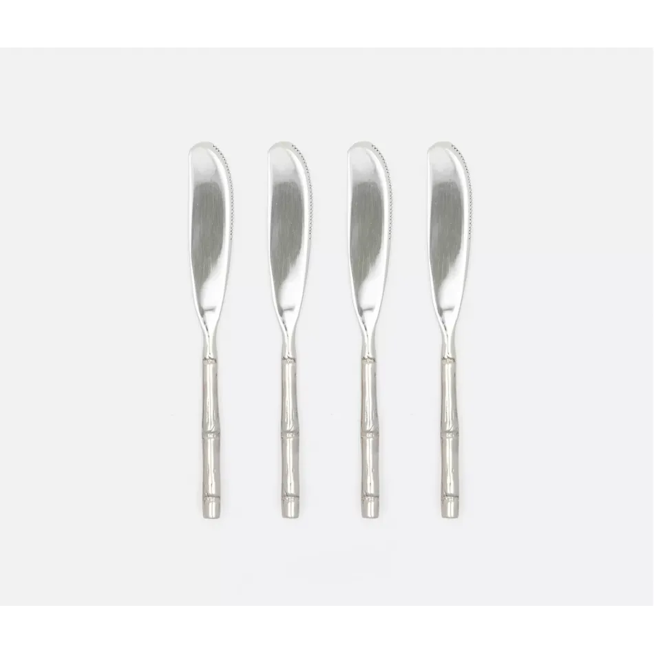 Liliana Polished Silver Cheese Spreaders Set/4