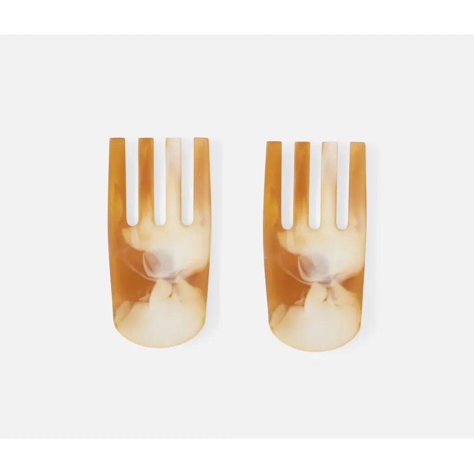 Parker Amber Swirled, Serving Set, Resin, Set of 2