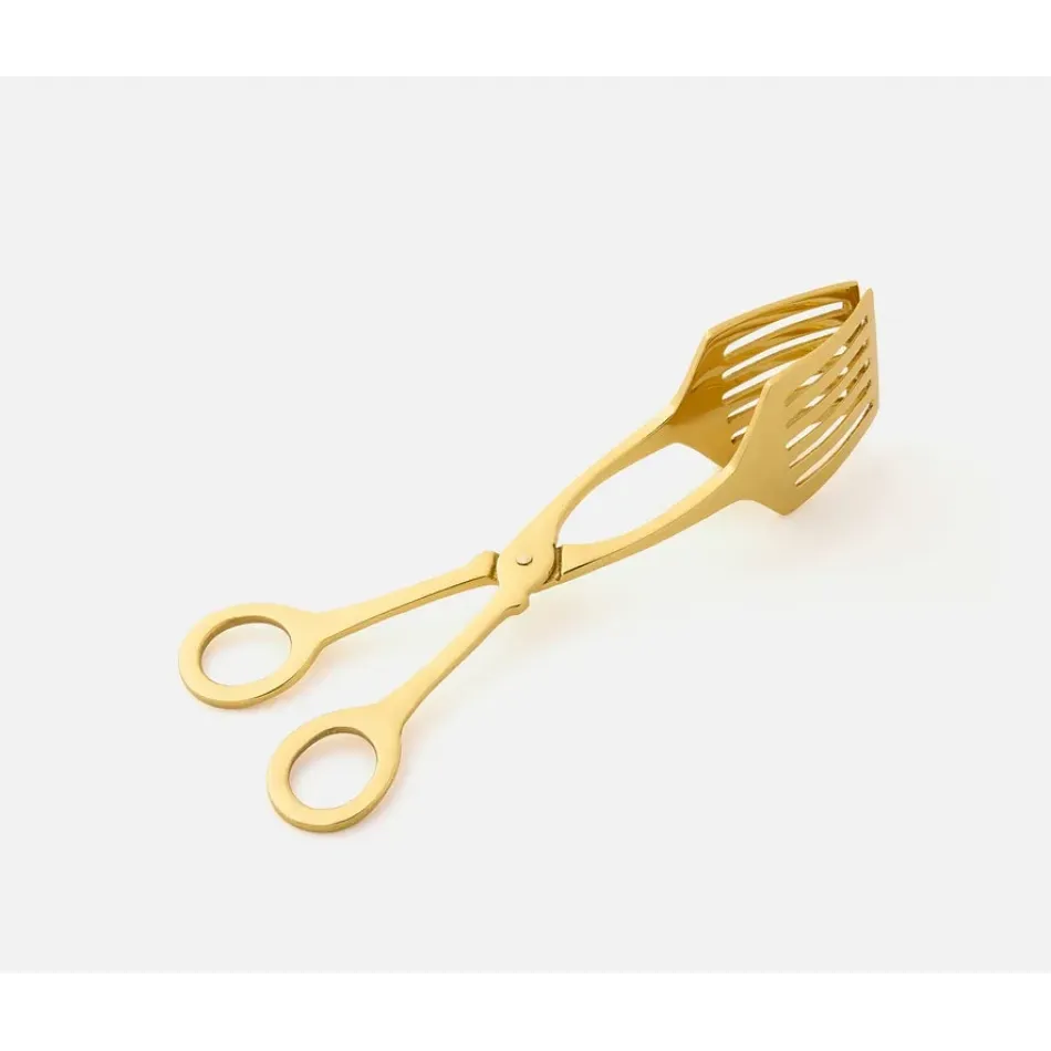 Zena Polished Gold Serving Tongs Brass Pack of 2