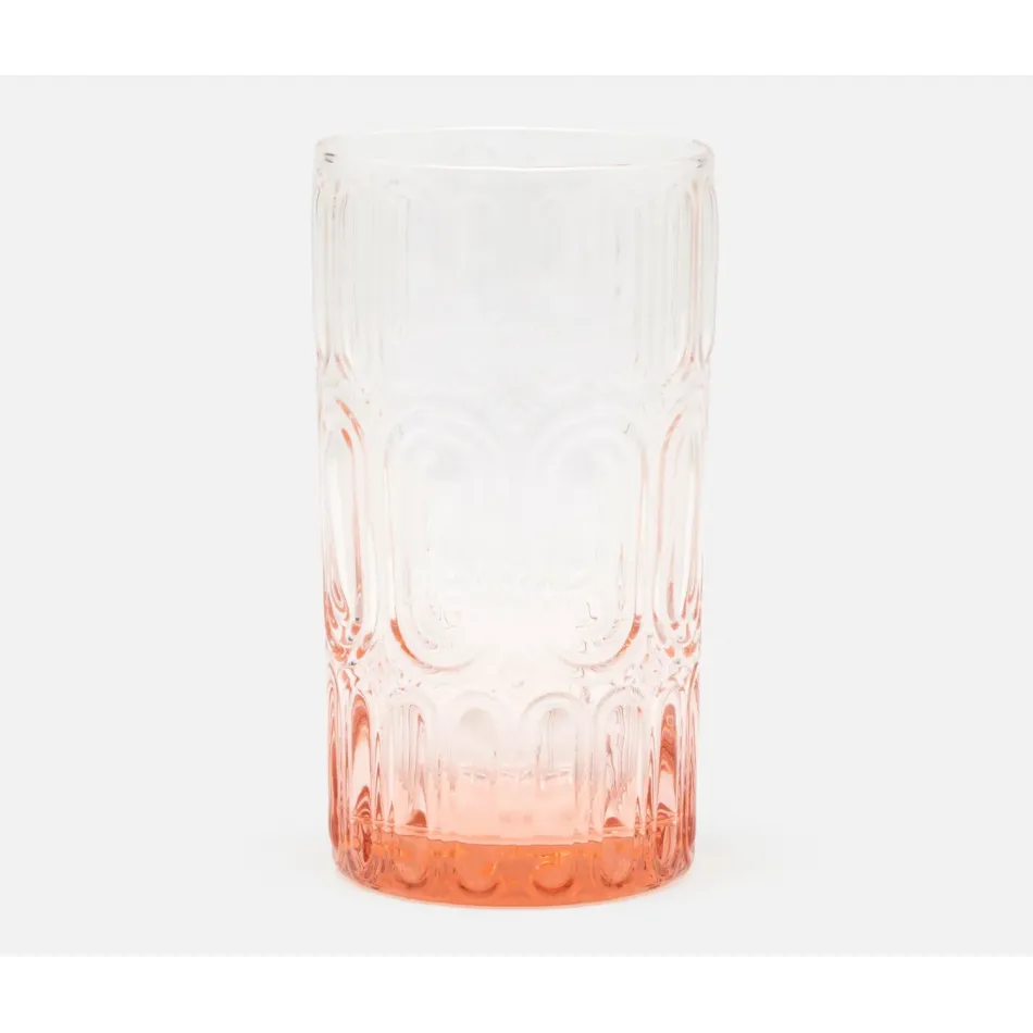 Aaron Pink, Highball Glass, Hand Blown, Pack of 6