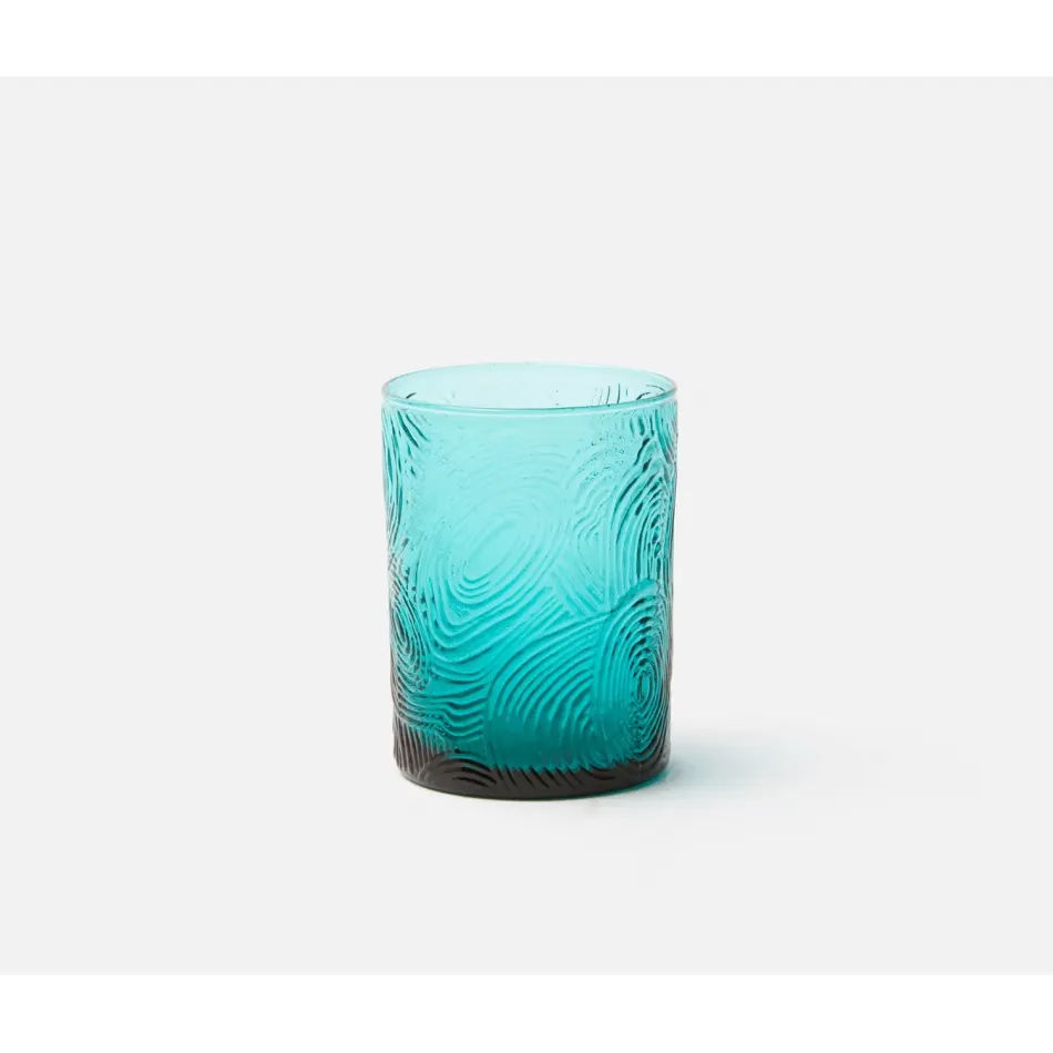Alyse Aqua Tumbler Glass, Hand Blown, Pack of 6