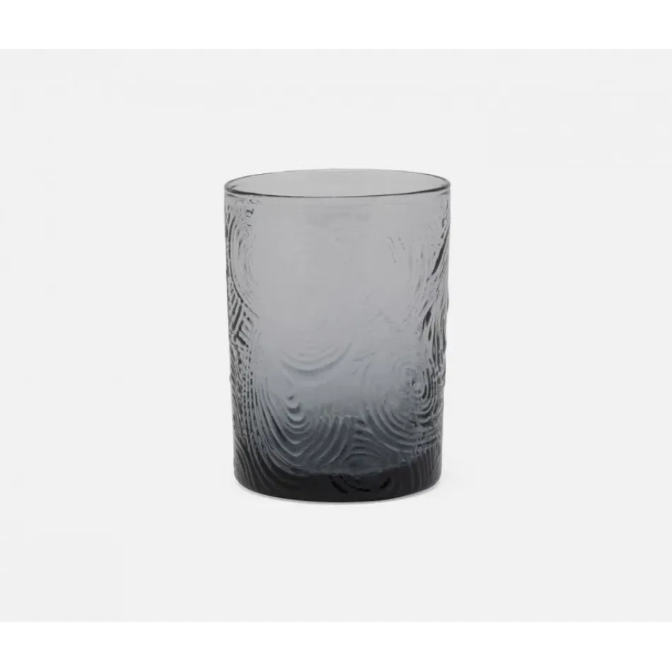Alyse Charcoal Gray, Tumbler Glass, Hand Blown, Pack of 6
