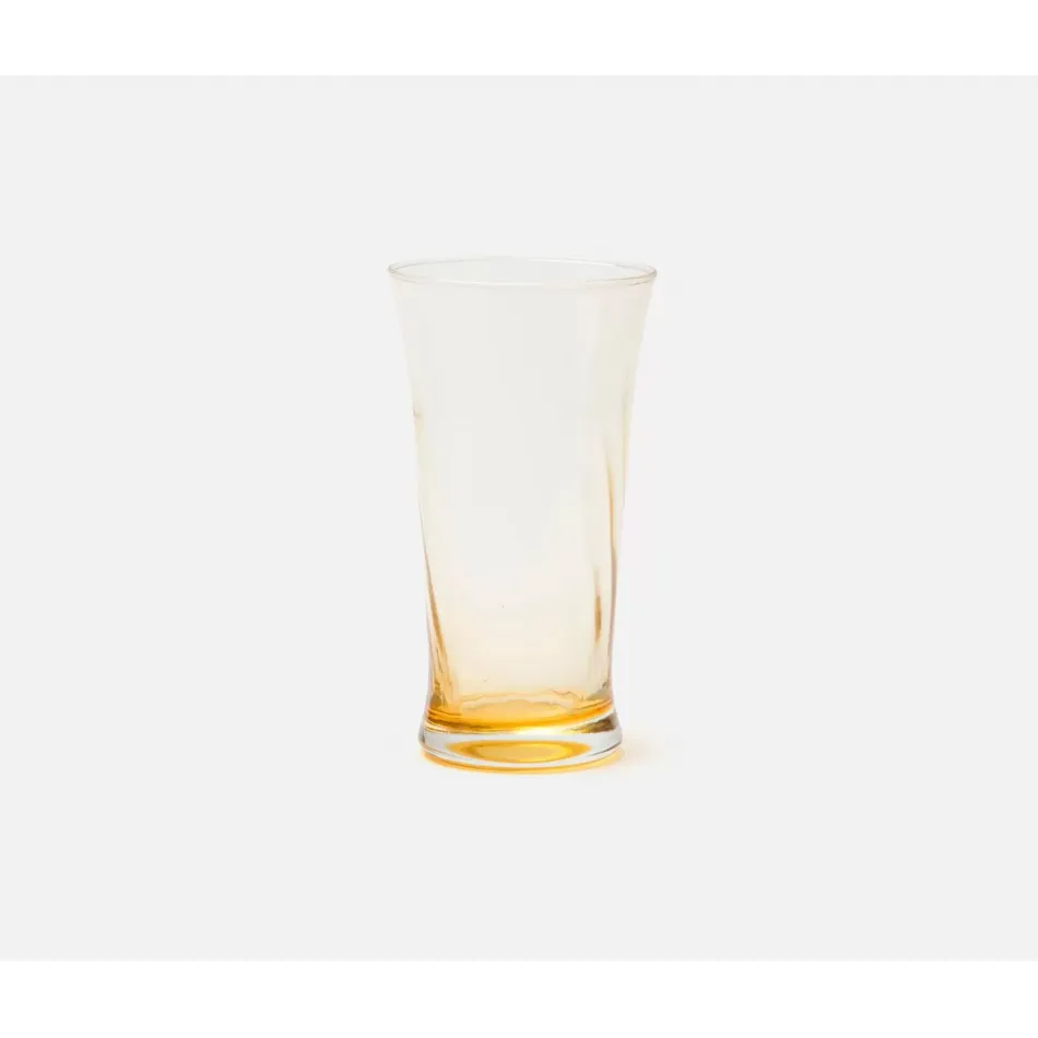 Colette Soft Yellow Highball Glass, Hand Blown, Pack of 6