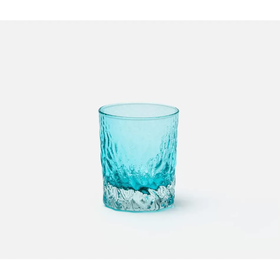 Harmon Turquoise Tumbler Glass, Hand Blown, Pack of 6