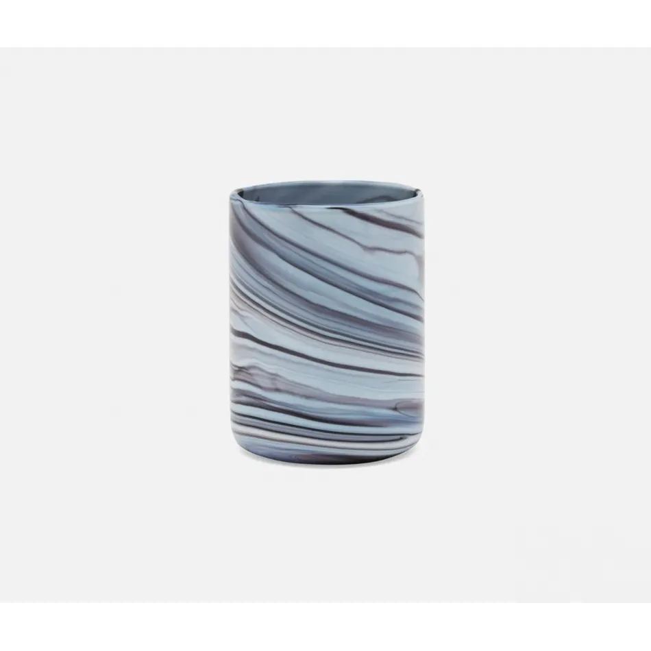 Heather Gray Swirl Tumbler Glass Hand Blown Glass, Pack of 6