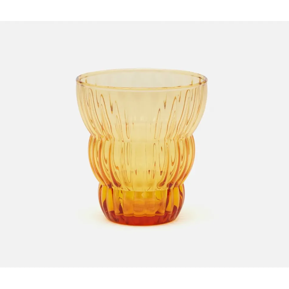 Meredith Amber, Tumbler Glass, Hand Blown, Pack of 6