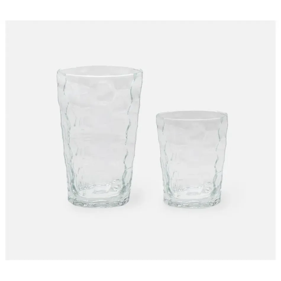 Paige Clear, Tumbler Glass, Hand Blown, Pack of 6