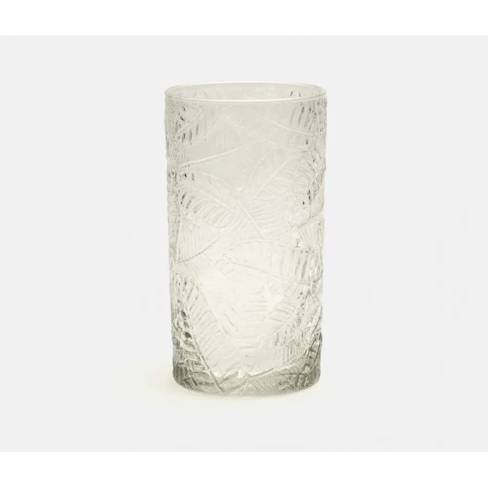 Peyton Clear Highball Glass, Hand Blown, Pack of 6