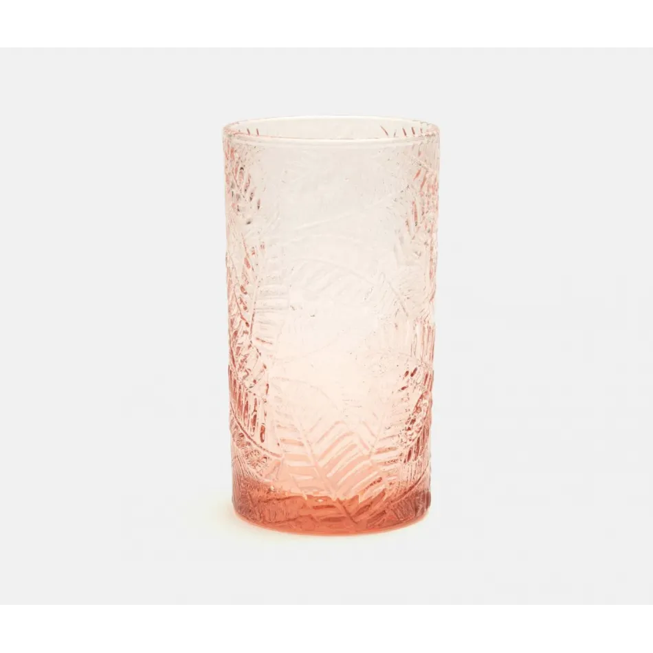 Peyton Pink Highball Glass, Hand Blown, Pack of 6
