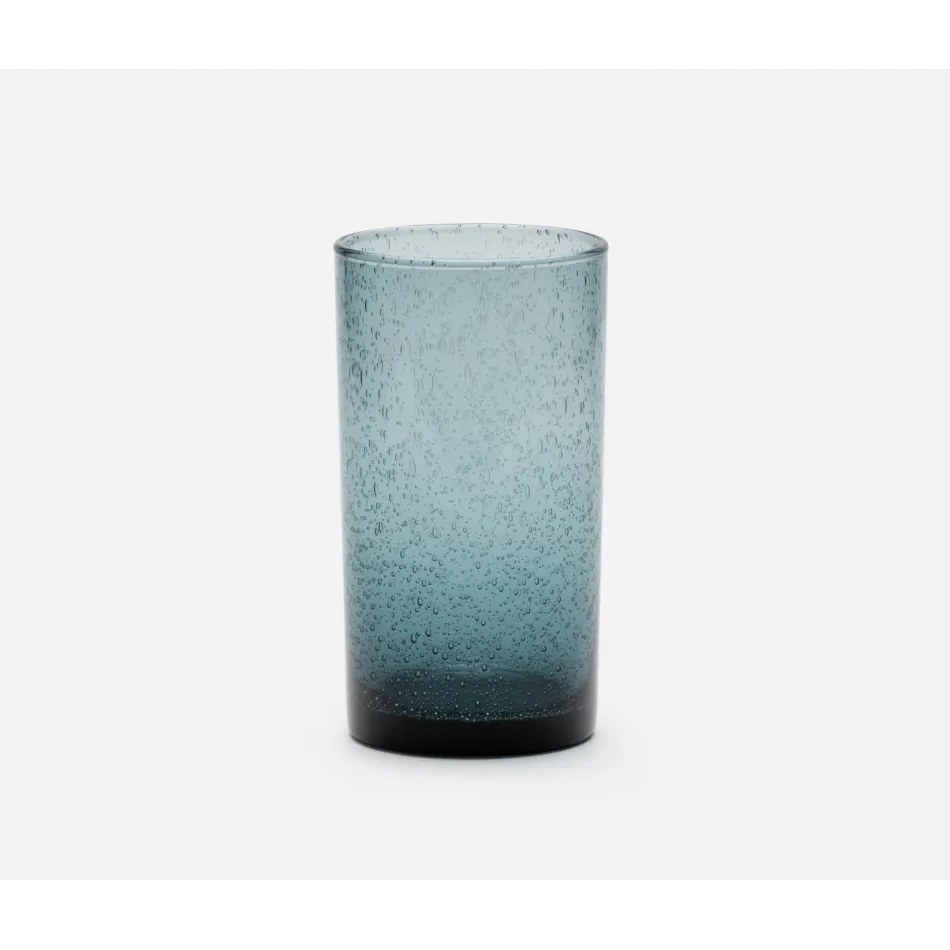 Quinn Charcoal Blue, Highball Glass, Hand Blown, Pack of 6