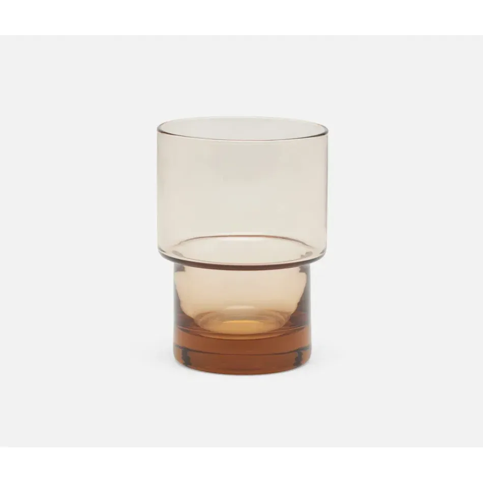 Samuel Amber, Tumbler Glass, Hand Blown, Pack of 6