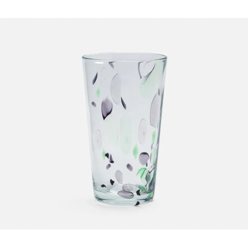 Seth Green, Mixed Dots, Highball Glass, Hand Blown, Pack of 6