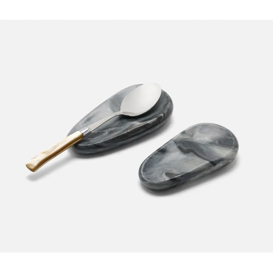 Neya Gray Spoon Rest Marble Set of 2