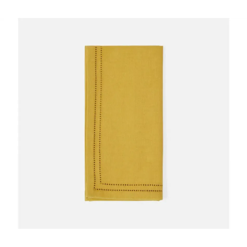 Betty Mustard Double Eyelet Cocktail Napkin Cotton Canvas 10X10, Pack of 4