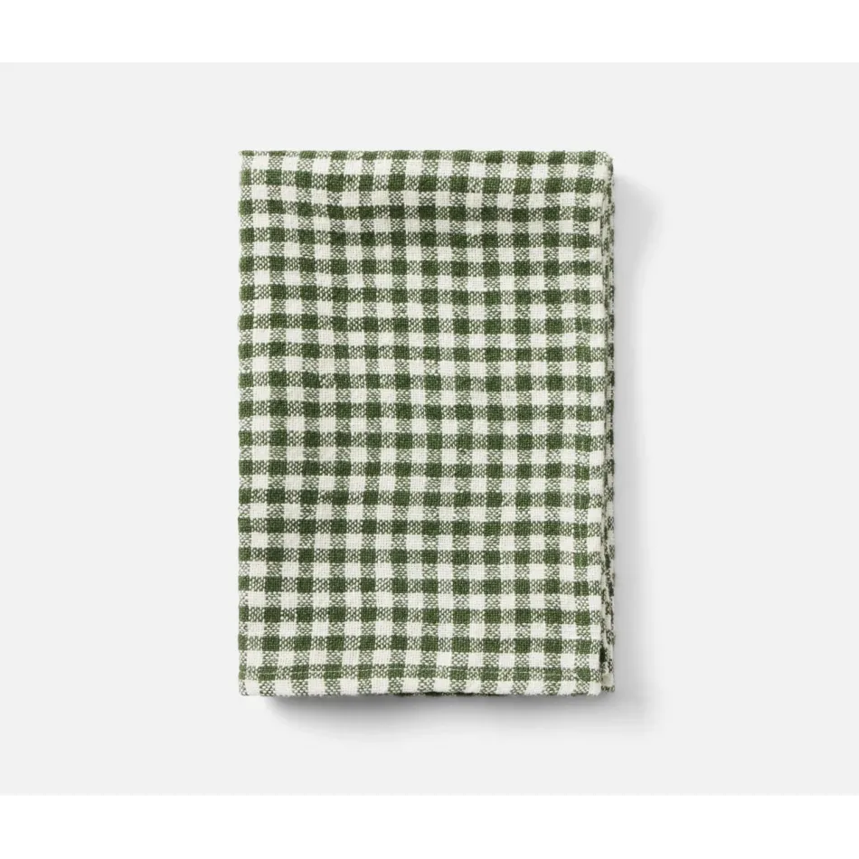 Blake Green/White Gingham Kitchen Towel Linen 20X28 Pack Of 2