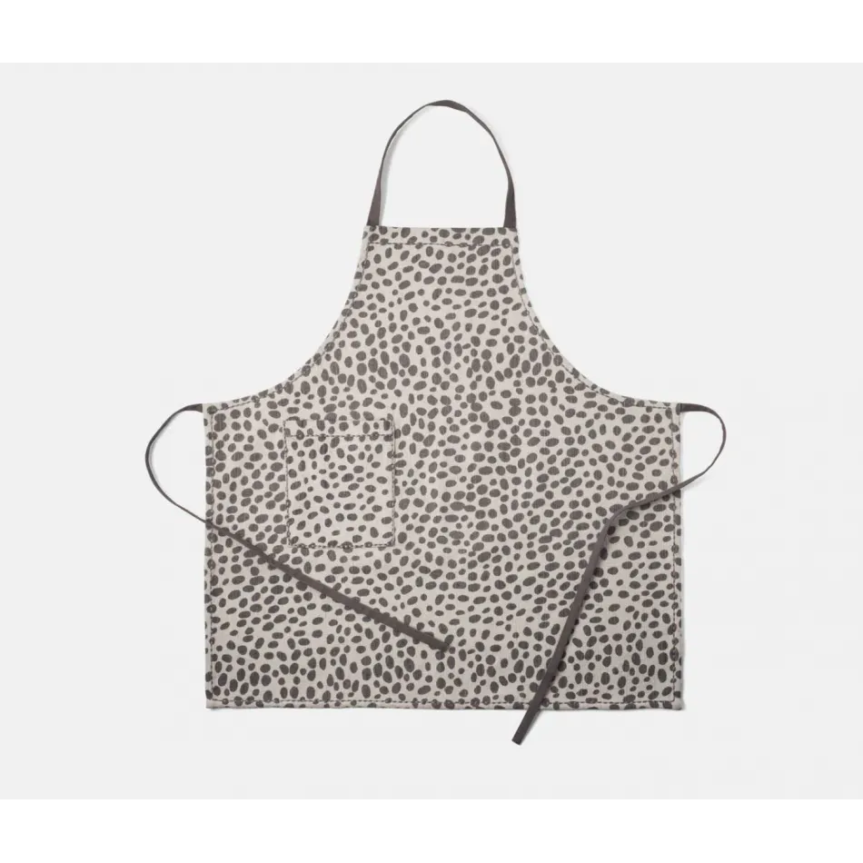 Felix Light Gray Dalmatian Print Cotton Jute Apron Adult Size