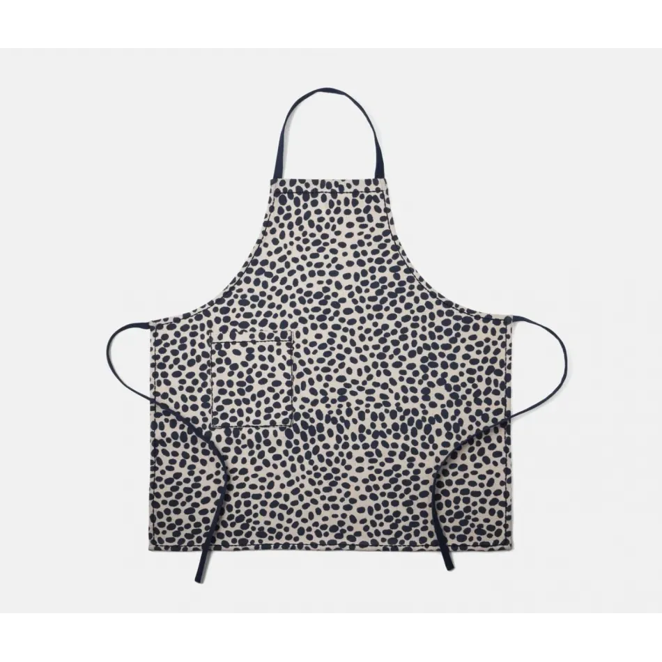 Felix Navy Dalmatian Print Cotton Jute Apron Adult Size