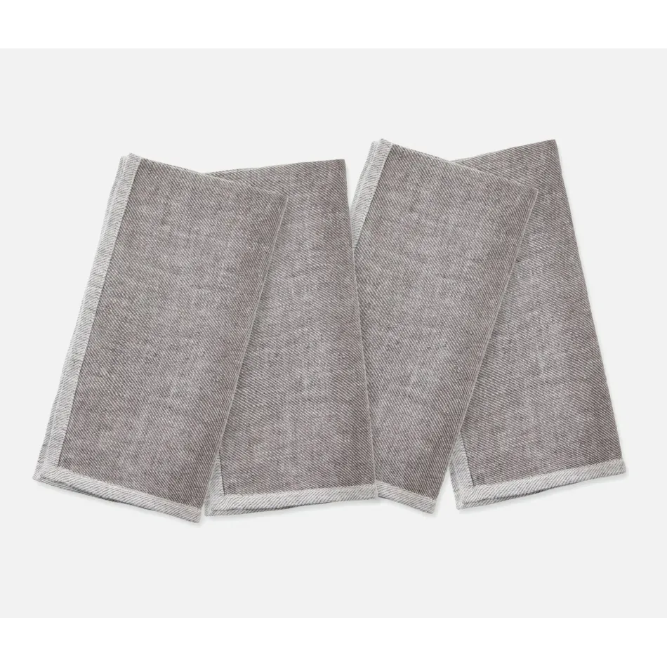 Gianna Gray/White, Napkin, Linen, 20"x20", Pack of 4