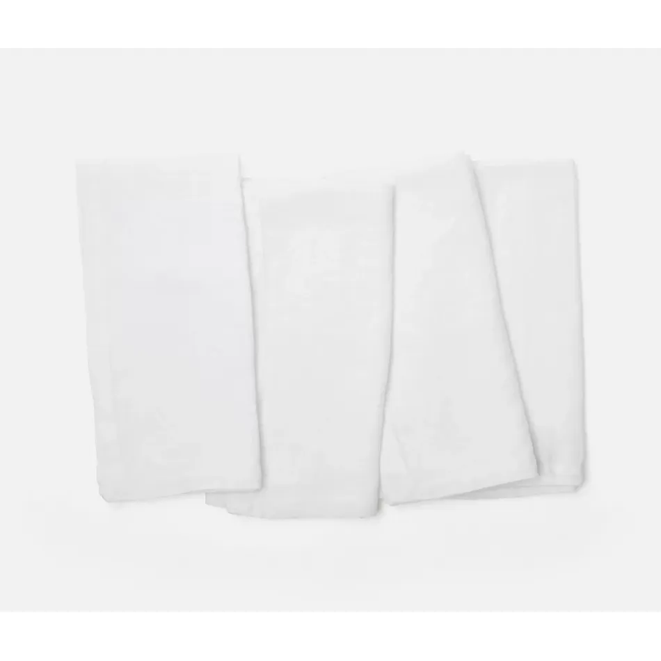 Johanna White Napkin W/ Solid Hem 22 x 22, Pack of 4