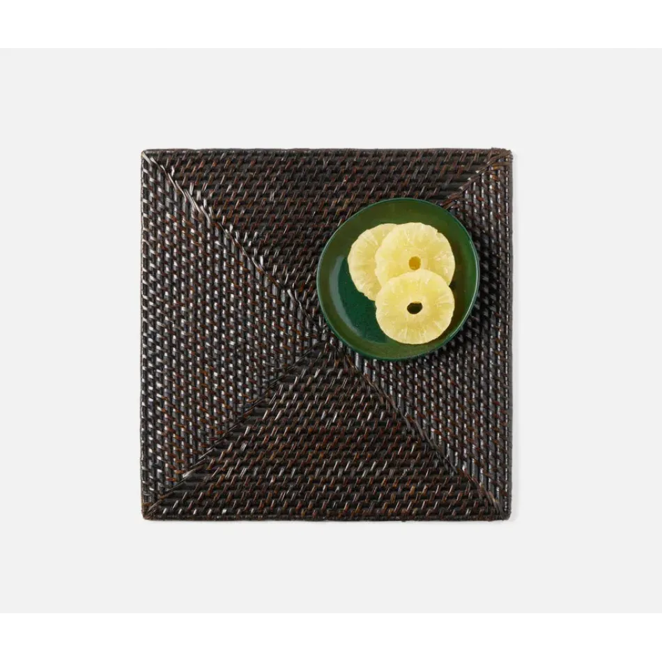 Brianne Polished Espresso, Square Placemat, Rattan, Pack of 4