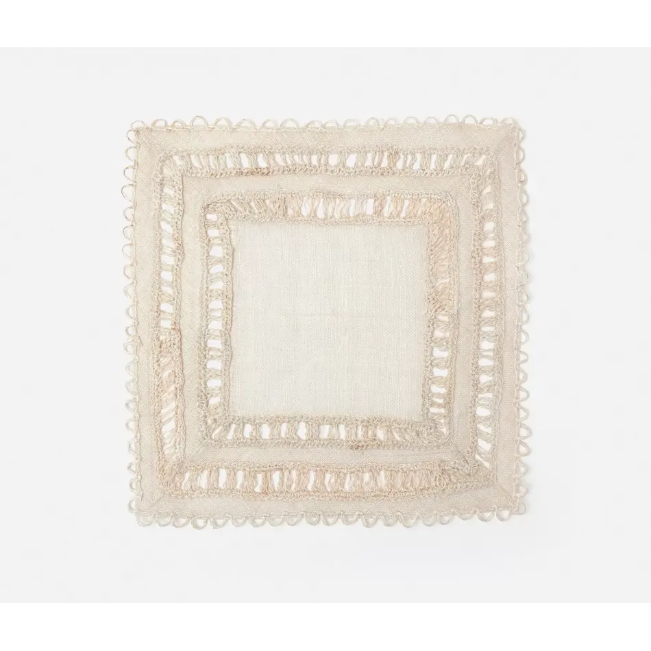 Carmine Bleached Square Placemat Abaca, Pack of 4