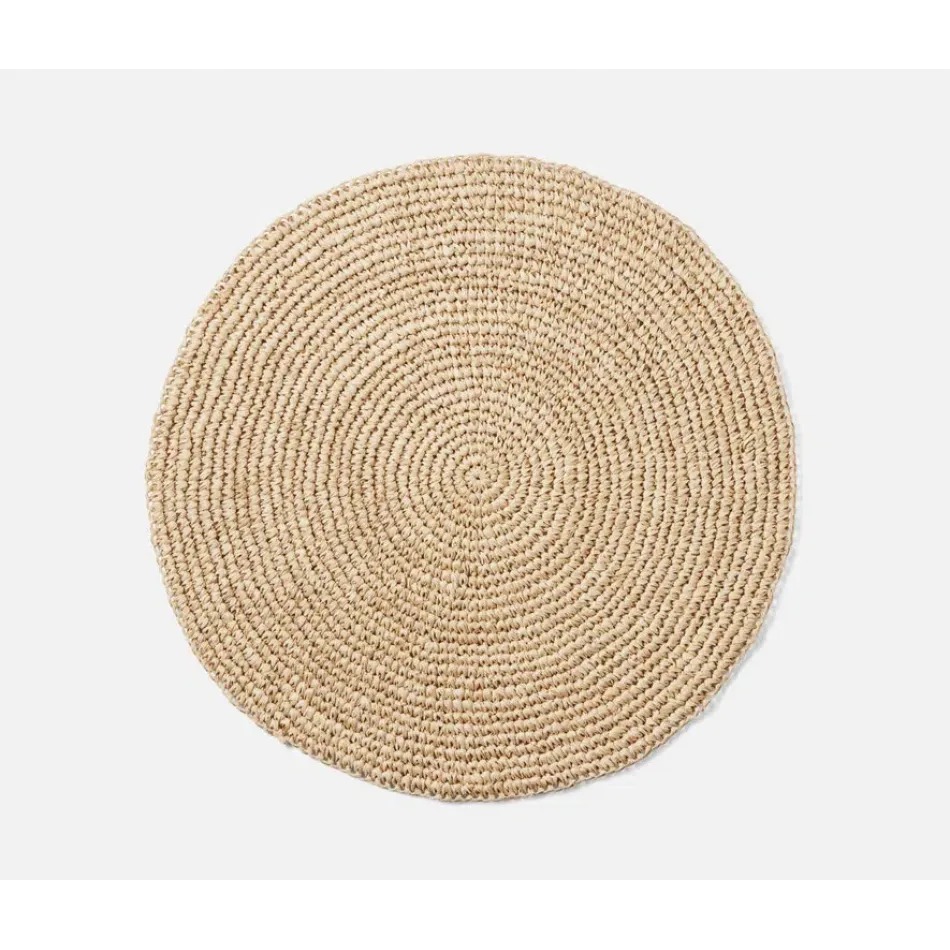 Emmy Natural Round Placemat Crochet, Pack of 4