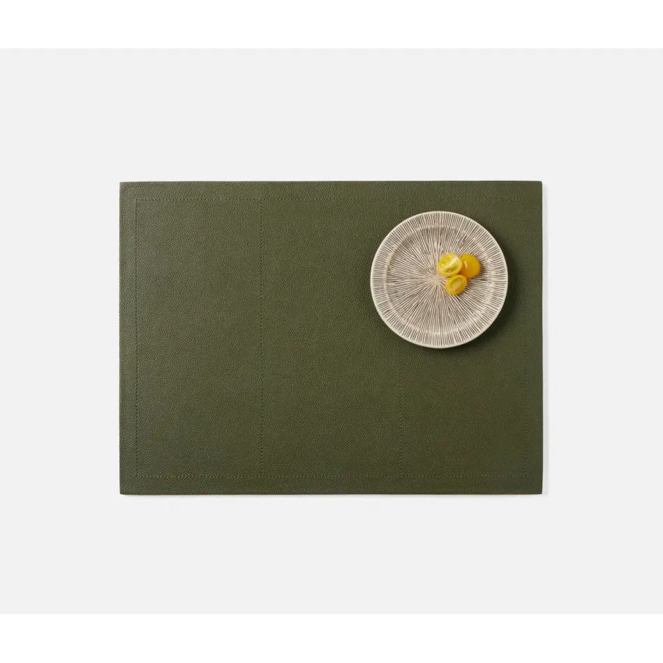 Evan Forest Green Placemats Full Grain Leather