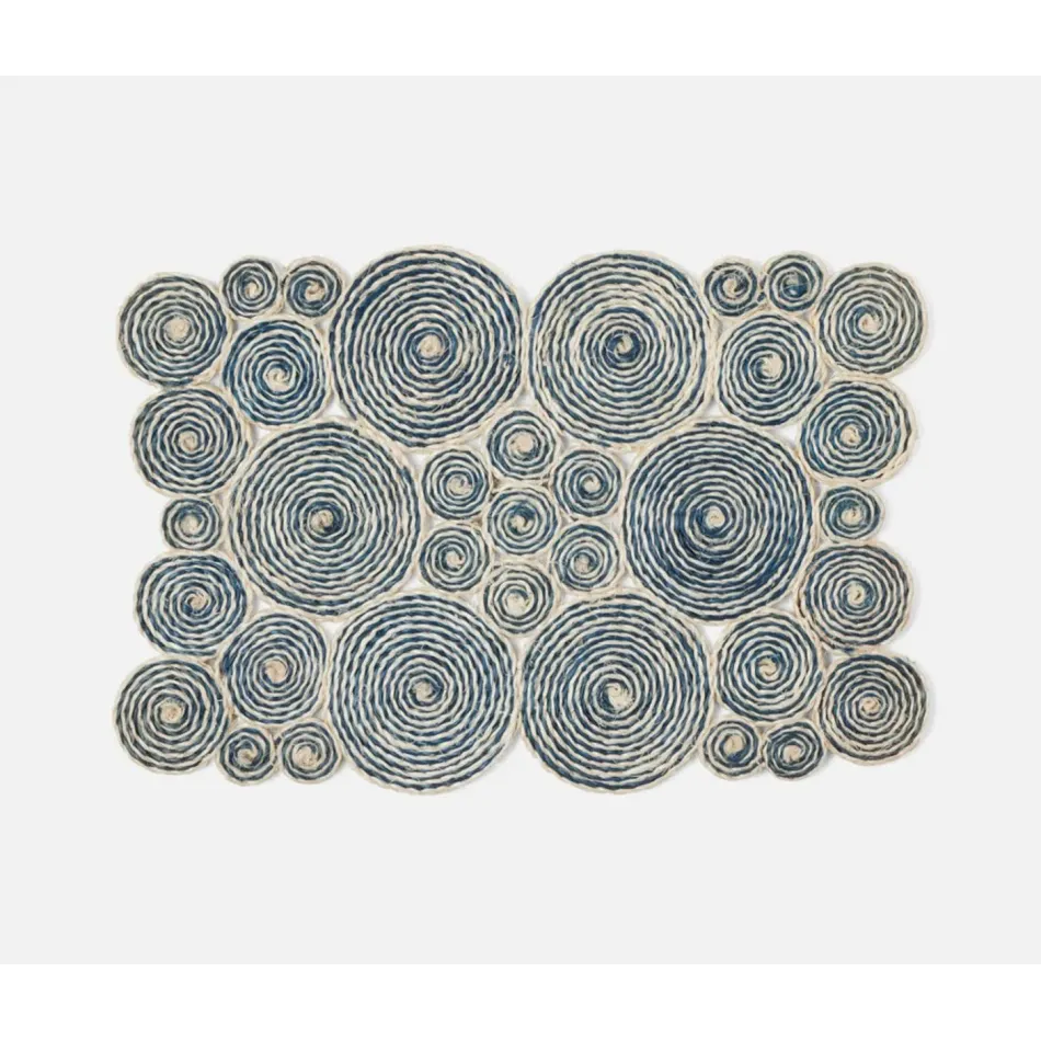 Francine Deep Blue/Bleached, Rectangular Placemat, Abaca, Pack of 4