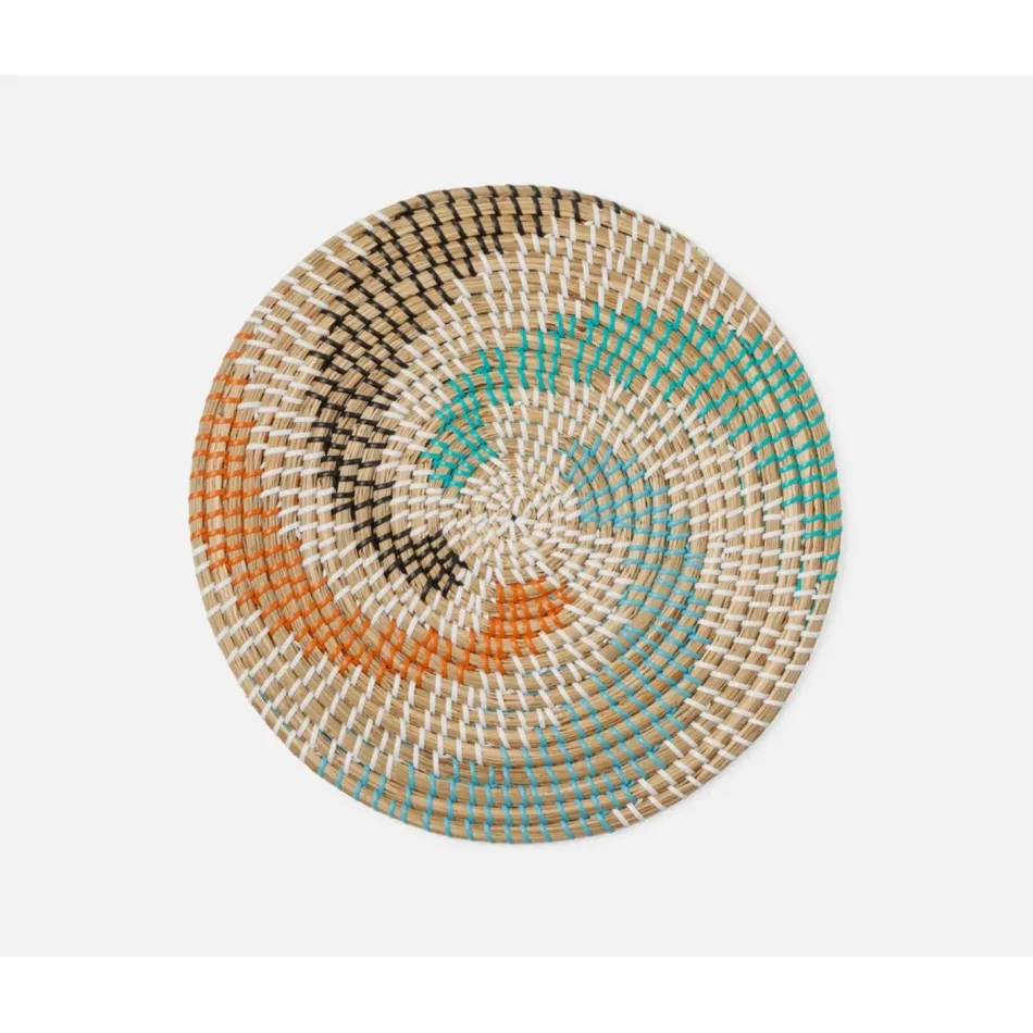 Georgia Teal, Round Placemat, Seagrass, Pack of 4