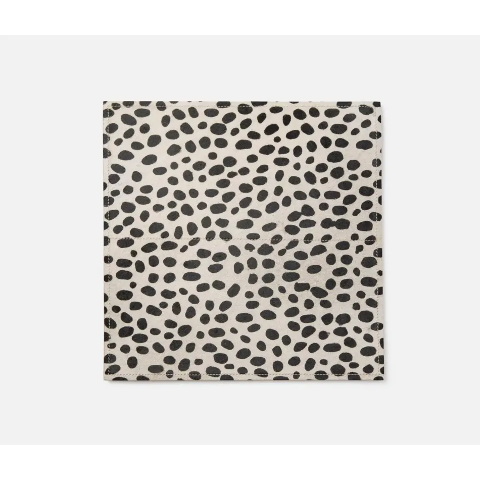 Harper Dalmatian Print Square Placemat Hair-On-Hide, Pack of 2