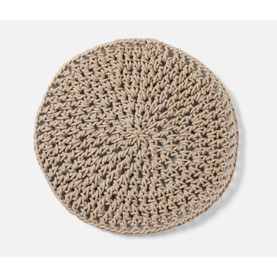 Indira Gray, Round Placemat, Cotton, Pack of 4