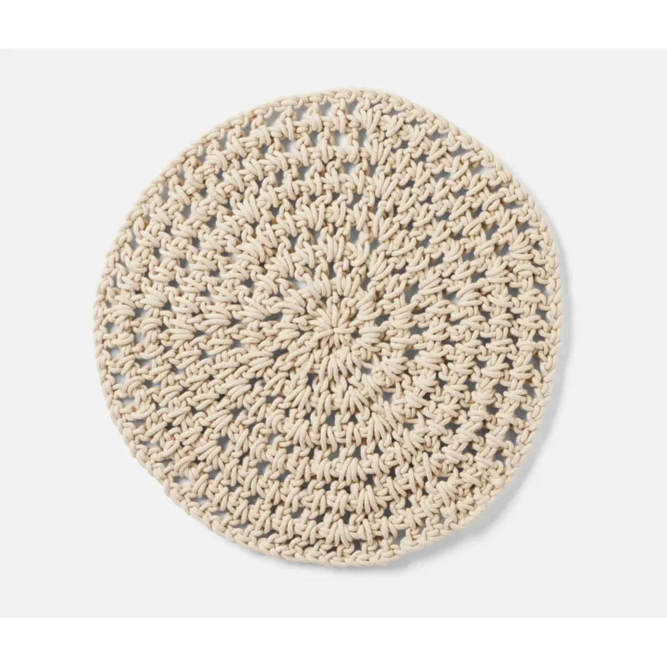 Indira Natural, Round Placemat, Cotton, Pack of 4