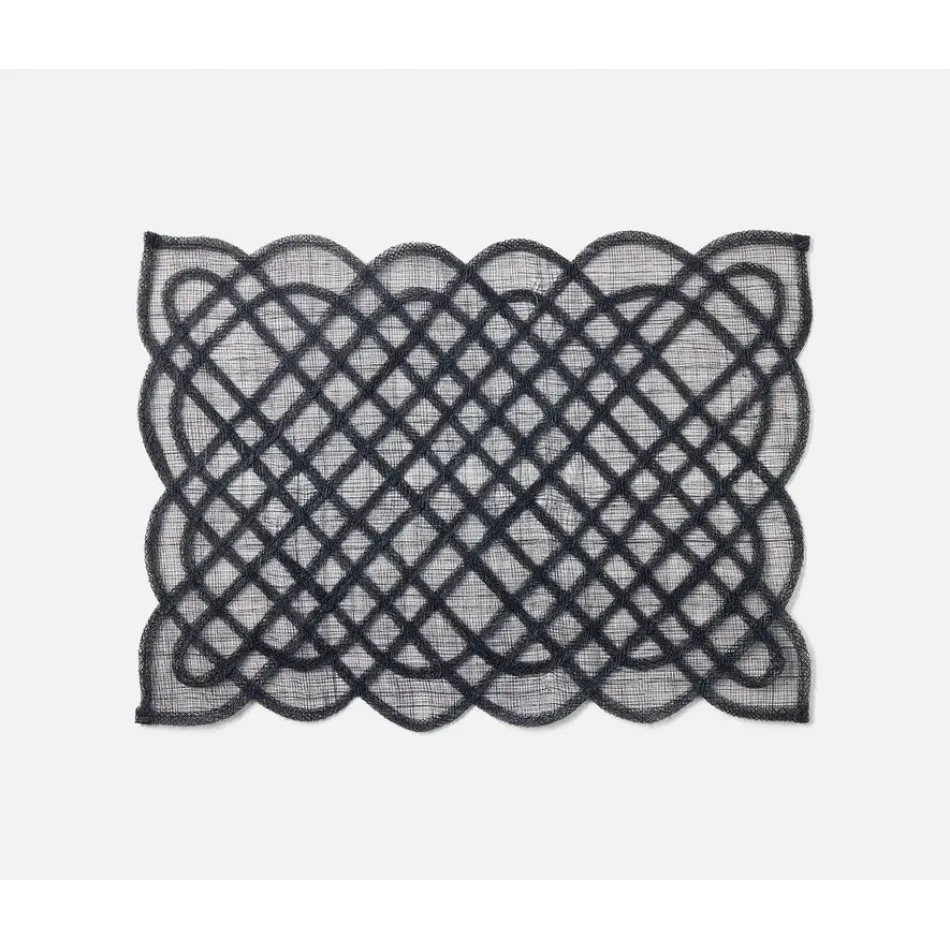 Ines Navy, Woven Rectangular Placemat, Abaca, Pack of 4