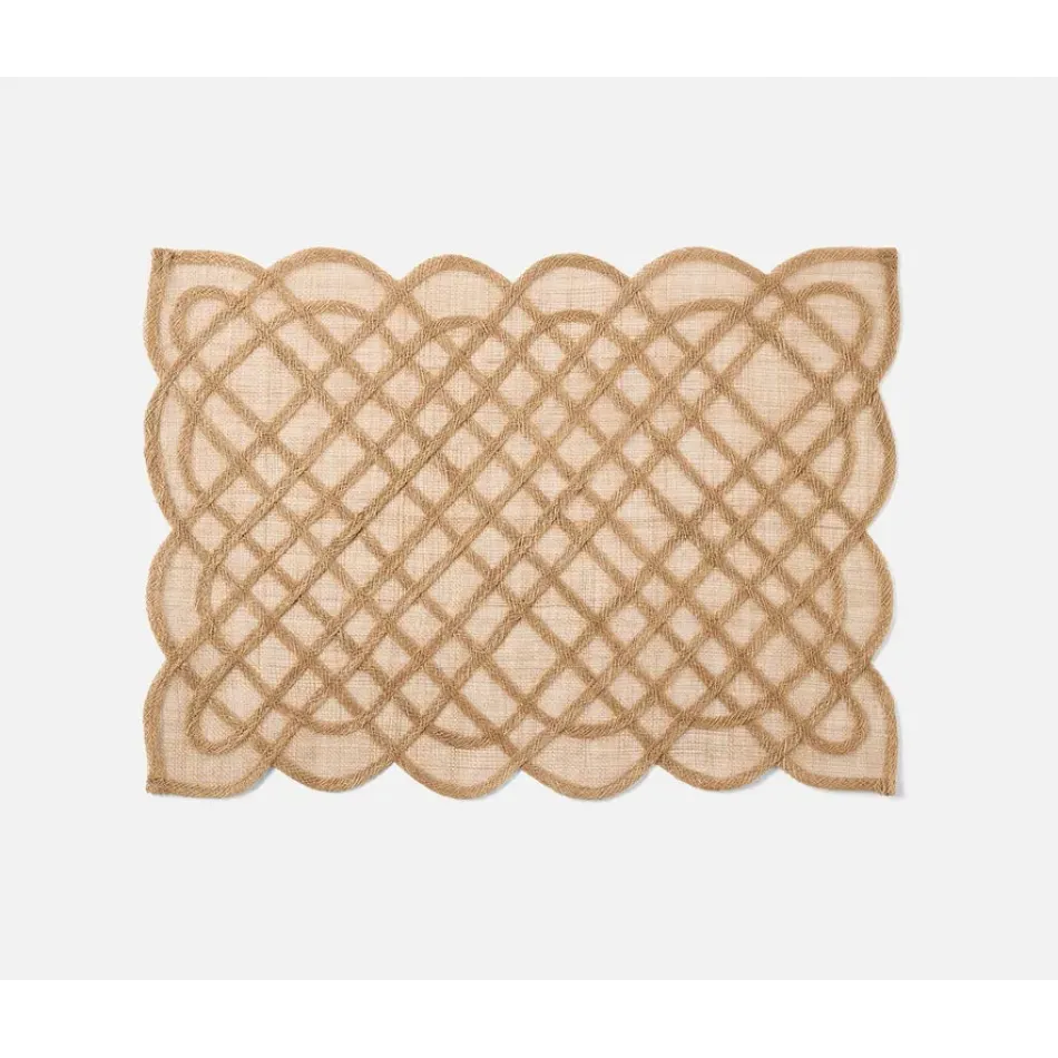 Ines Toasted Almond, Woven Rectangular Placemat, Abaca, Pack of 4