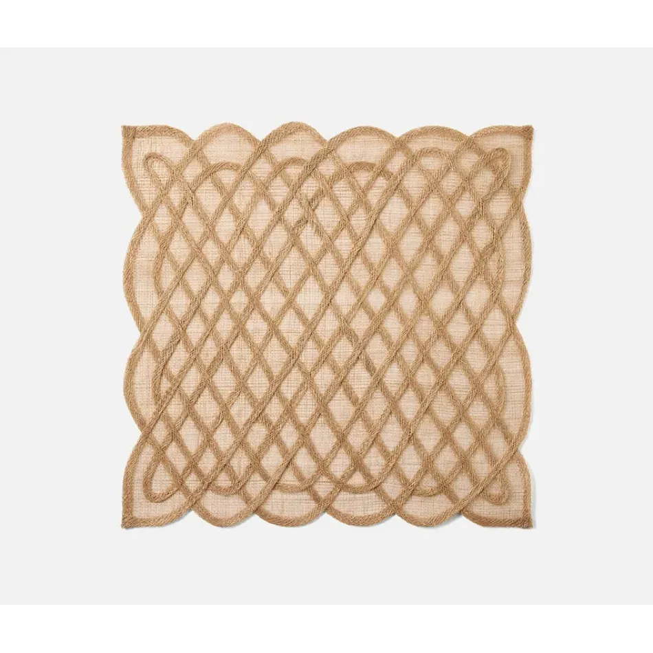 Ines Toasted Almond, Woven Square Placemat, Abaca, Pack of 4