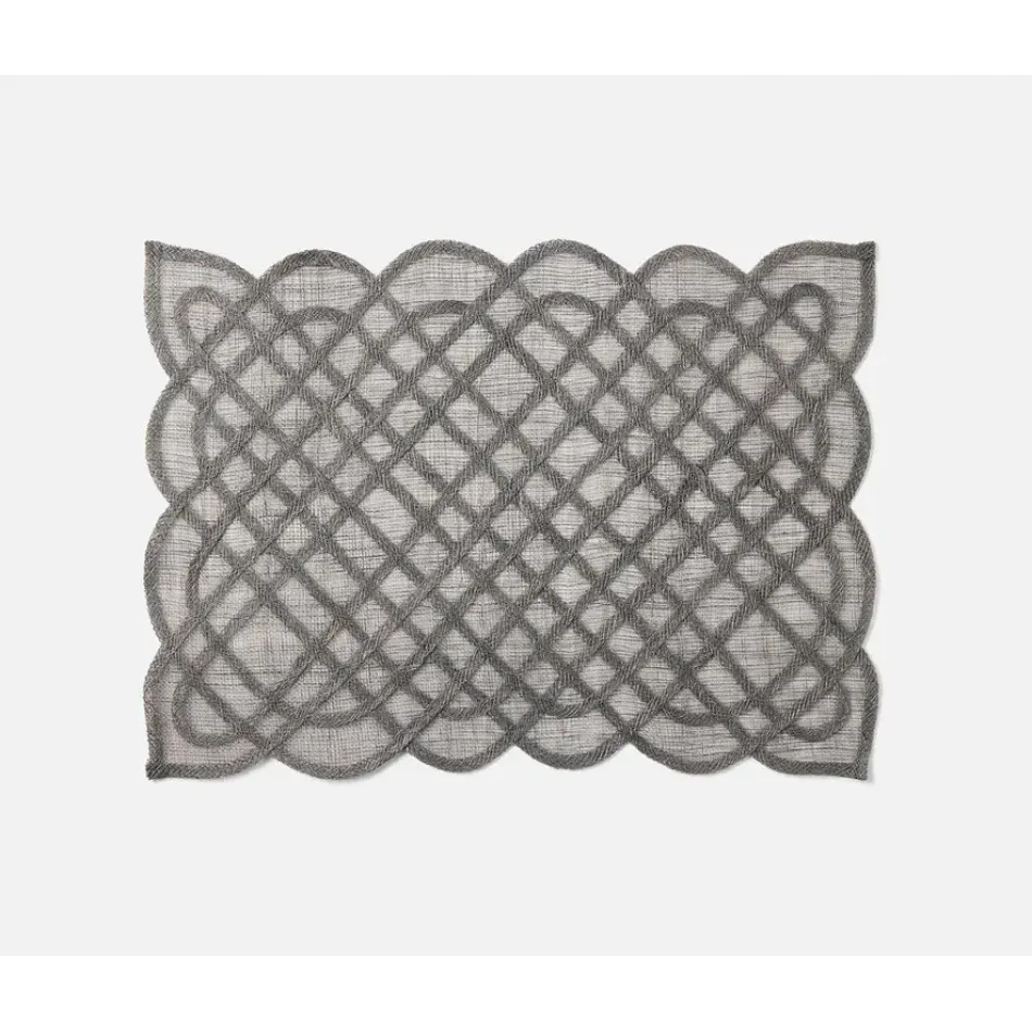 Ines Titanium, Woven Rectangular Placemat, Abaca, Pack of 4