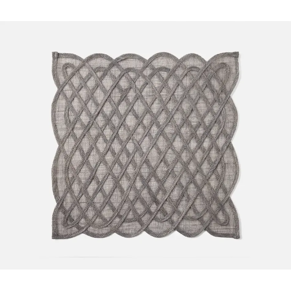 Ines Titanium, Woven Square Placemat, Abaca, Pack of 4