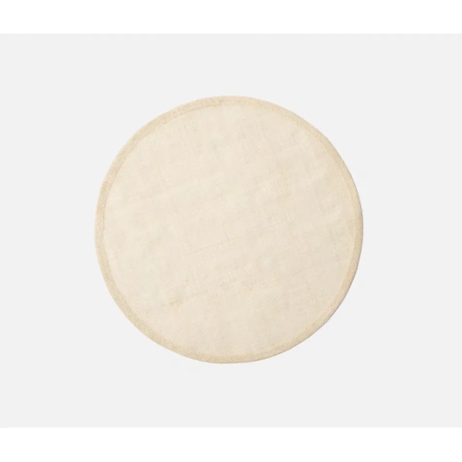 June Flax, Round Placemat, Abaca, Pack of 4