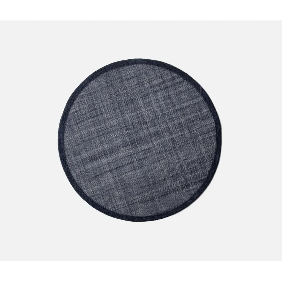 June Dark Navy, Round Placemat, Abaca, Pack of 4