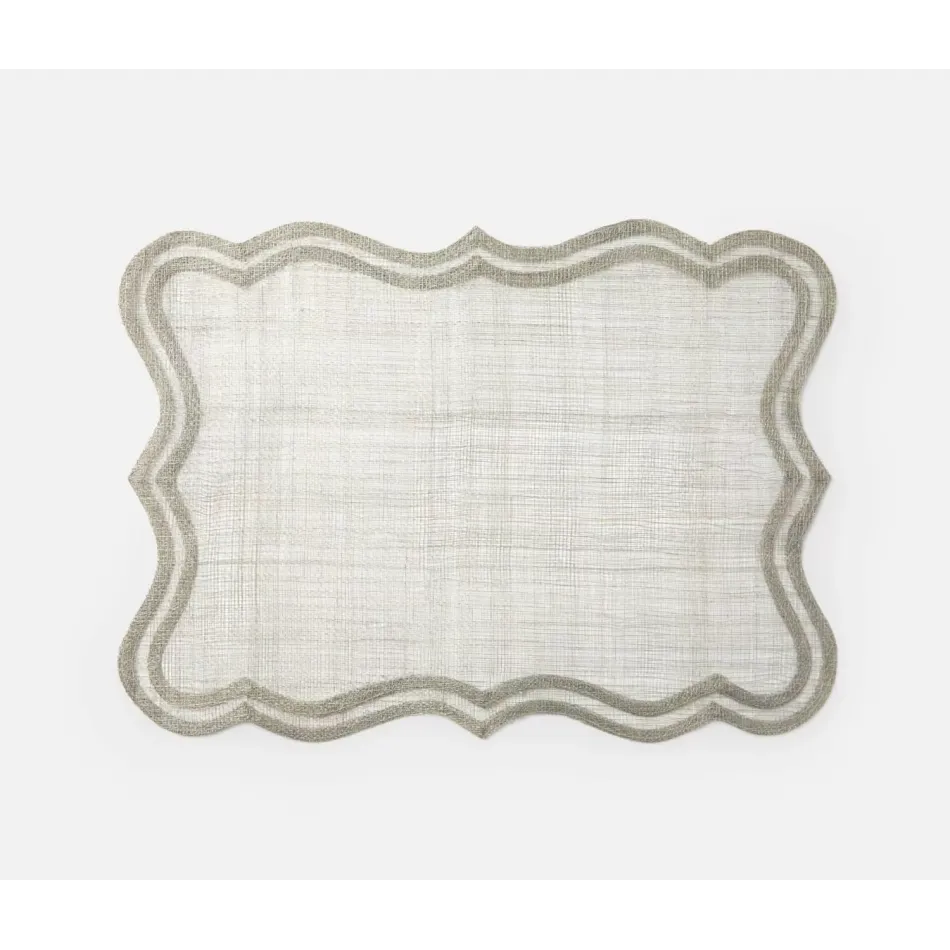 Lorisa Warm Gray, Rectangular Placemat, Abaca, Pack of 4